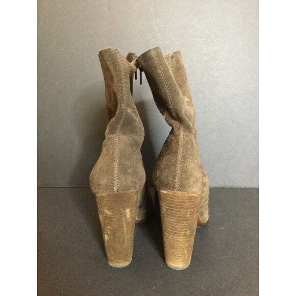 No 704 b EDDA Brown Suede High Heel Ankle Boots Size 39 8.5 Anthropologie - Picture 8 of 11